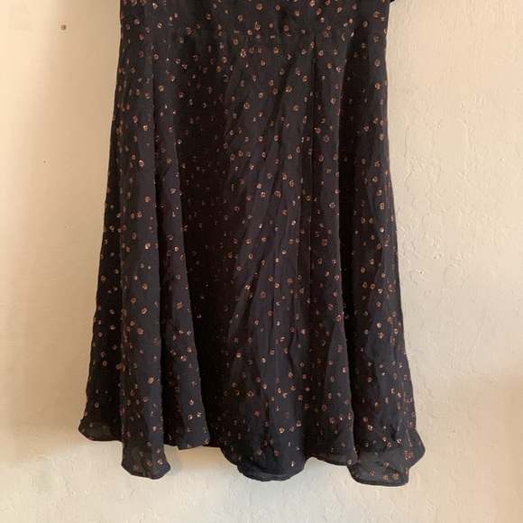 Madewell Cape-Sleeve Mini Dress in Metallic Dots NWT Size 00 - Picture 4 of 8